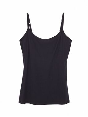 Pact Organic Everyday Shelf Bra Camisole cotton blend tank top stretch black